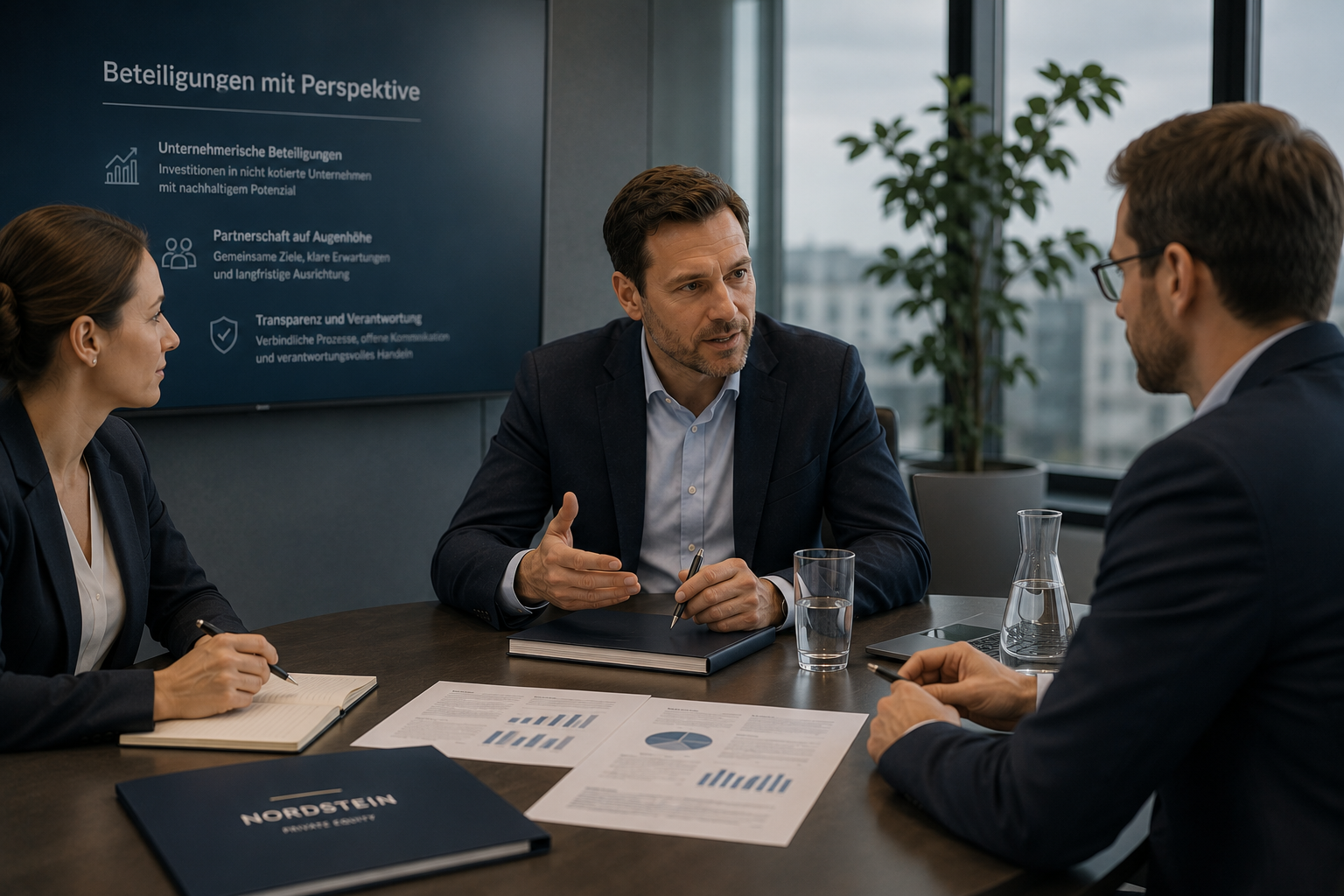 Persönliches Gespräch über Beteiligungen